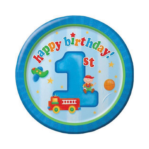 Fun At One Baby Boy 7inch Plate